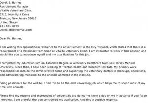Cover Letter for A Veterinary assistant Cover Letter for Vet assistant the Letter Sample