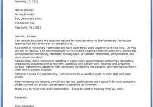 Cover Letter for A Veterinary assistant Veterinary assistant Cover Letter