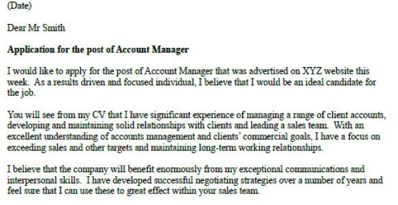Cover Letter for Account Coordinator Account Manager Cover Letter Example Icover org Uk