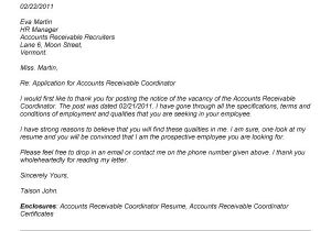 Cover Letter for Account Coordinator Accounts Receivable Resume Resume Badak