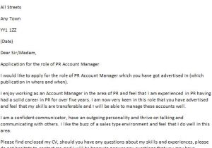 Cover Letter for Account Coordinator Pr Account Manager Cover Letter Example Icover org Uk