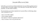 Cover Letter for Account Officer Account Officer Cover Letter