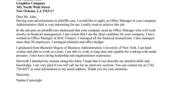 Cover Letter for Accounting Firm Accounting Office Manager Cover Letter Perfect Resume format