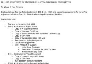 Cover Letter for Adjustment Of Status Application Adjustment Of Status Cover Letter the Letter Sample