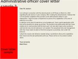 Cover Letter for Administration Officer Administrative Officer Cover Letter