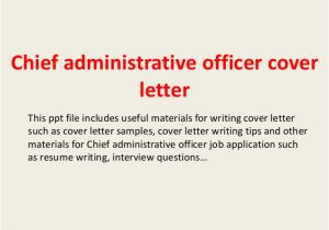 Cover Letter for Administration Officer Chief Administrative Officer Cover Letter