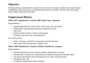 Cover Letter for Administrative assistant without Experience Example Of Goal for Hospital Administrative Position