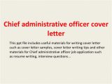 Cover Letter for Administrative Officer Position Chief Administrative Officer Cover Letter