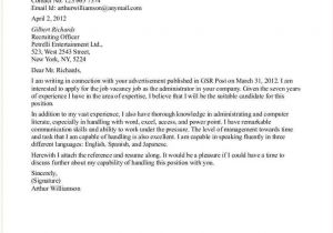 Cover Letter for An Administrator Application Letter for School Administrator