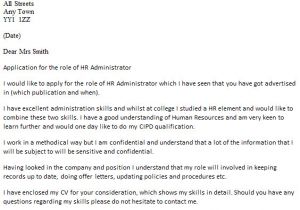 Cover Letter for An Administrator Hr Administrator Cover Letter Example Icover org Uk