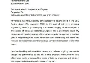 Cover Letter for An Engineering Job 9 Application Cover Letter Templates Sample Templates
