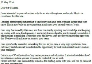 Cover Letter for An Engineering Job Cover Letter Example Engineering Job Covering Letter Example