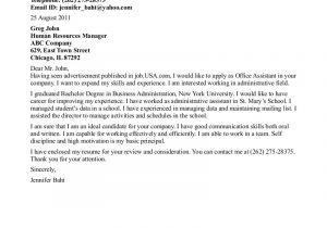 Cover Letter for An Office Job Office assistant Cover Letter Example Example Cover Letter