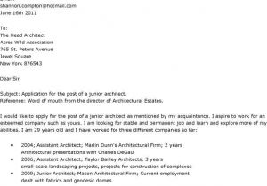 Cover Letter for Architecture Firm Architect Cover Letter Resume Badak