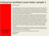 Cover Letter for Architecture Firm Enterprise Architect Cover Letter