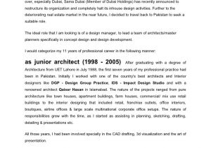 Cover Letter for Architecture Firm Faisal Arshad Cover Letter Jan 09fnl