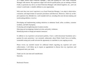 Cover Letter for asset Management Position asset Protection Manager Cover Letter Samples and Templates