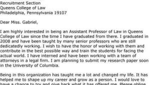 Cover Letter for assistant Professor Post assistant Professor Cover Letter Sample