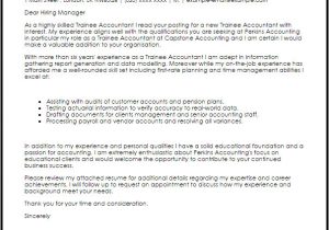 Cover Letter for Audit Trainee Trainee Accountant Cover Letter Sample Cover Letter