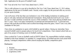 Cover Letter for Basketball Coaching Position Football Coach Cover Letter Letter Of Recommendation