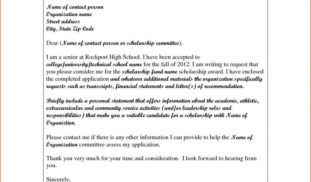 example of cover letter for bursary