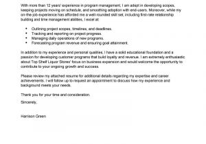 Cover Letter for Business Manager Position Best Management Cover Letter Examples Livecareer