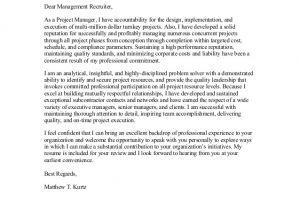 Cover Letter for Business Manager Position Business Project Manager Cover Letter