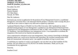 Cover Letter for Case Management Position Nurse Case Manager Cover Letter