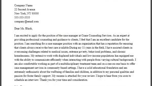 Cover Letter for Case Management Position Professional Case Manager Cover Letter Sample Writing