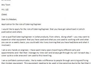 Cover Letter for Catering Job Catering Engineer Cover Letter Example Icover org Uk
