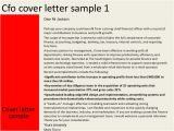 Cover Letter for Cfo Position Cfo Cover Letter