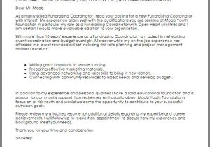 Cover Letter for Charity Job Fundraising Coordinator Cover Letter Sample Cover Letter