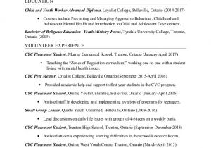 Cover Letter for Child and Youth Worker Child and Youth Worker Resume