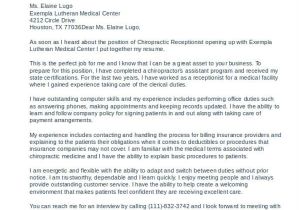 Cover Letter for Chiropractic Receptionist Chiropractic assistant Cover Letter Letter Of Recommendation