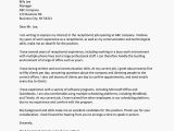 Cover Letter for Chiropractic Receptionist Receptionist Cover Letter Examples