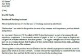Cover Letter for Classroom assistant Teaching assistant Cover Letter Example Icover org Uk