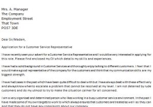 Cover Letter for Client Services Customer Service Representative Cover Letter Example