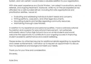 Cover Letter for Community Service Worker Best social Worker Cover Letter Examples Livecareer