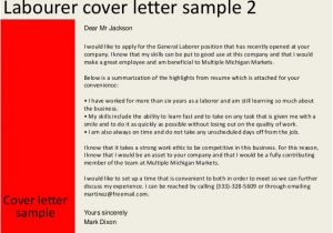 Cover Letter for Construction Labourer Labourer Cover Letter