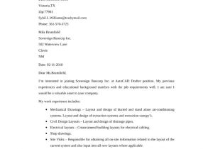 Cover Letter for Drafting Position Basic Autocad Drafter Cover Letter Samples and Templates