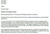 Cover Letter for Educational assistant Position Teaching assistant Cover Letter Example Icover org Uk