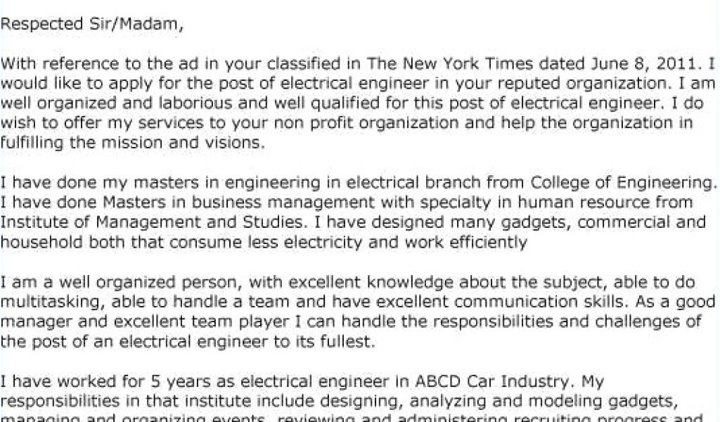 cover letter for electronics fresher