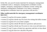 Cover Letter for Emergency Management Position top 8 Emergency Management Coordinator Resume Samples