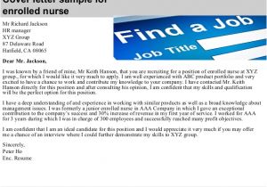 Cover Letter for Enrolled Nurse Enrolled Nurse Cover Letter
