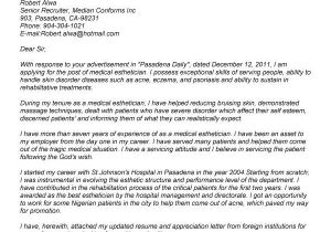 Cover Letter for Esthetician Position Cover Letter for Medical Esthetician Http Www