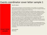Cover Letter for event Coordinator Position events Coordinator Cover Letter