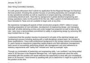 Cover Letter for Experienced Electrical Engineer Electrical Engineer Cover Letter