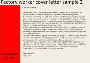 Cover Letter for Factory Work Delivering assignments Online assessment Ryerson