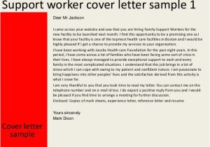 Cover Letter for Family Service Worker Support Worker Cover Letter