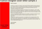 Cover Letter for Fashion Designer Job Fashion Designer Cover Letter